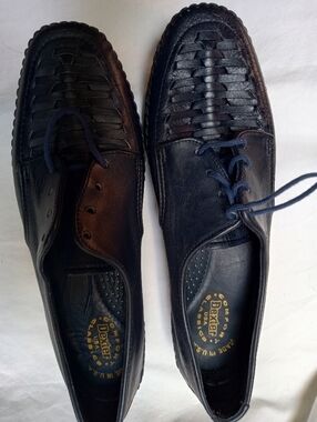 Dexter Black Women's Woven Leather Lace-Up Oxfords